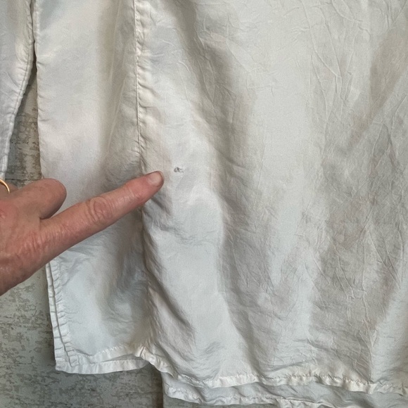 Vintage Victoria's Secret 100% Silk Ivory Embroidered Sz L Top Boho Romantic - Picture 12 of 16